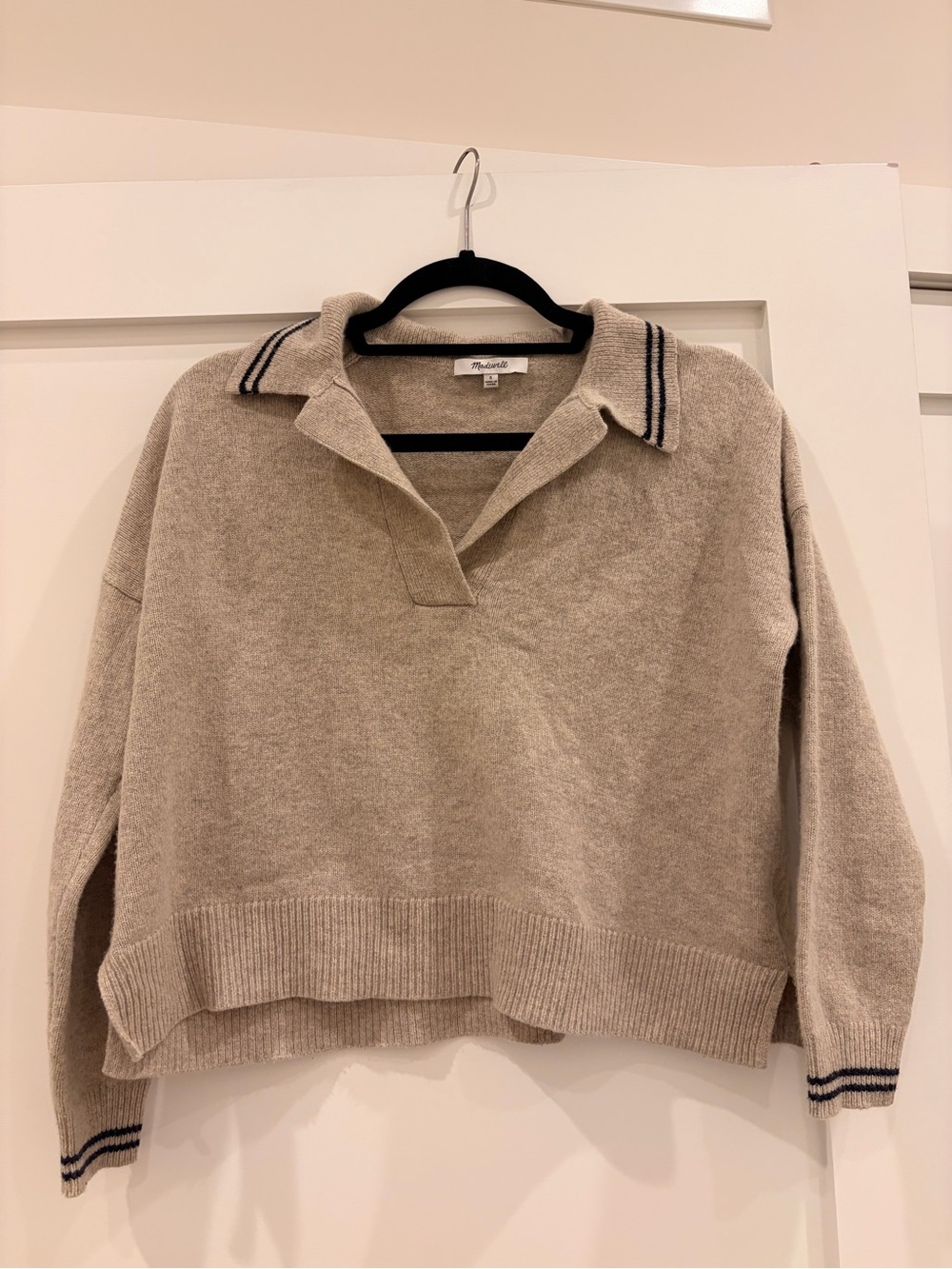 Madewell Collared Knit Sweater - Beige